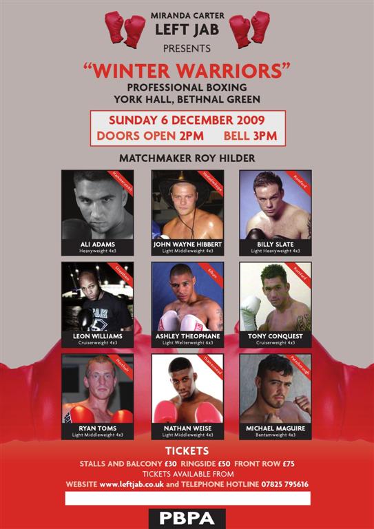 York Hall 6th December 2009