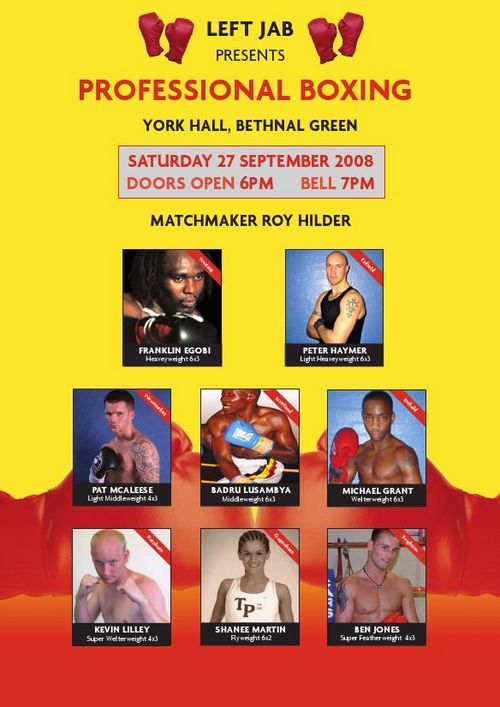 York Hall 27th September 2008 